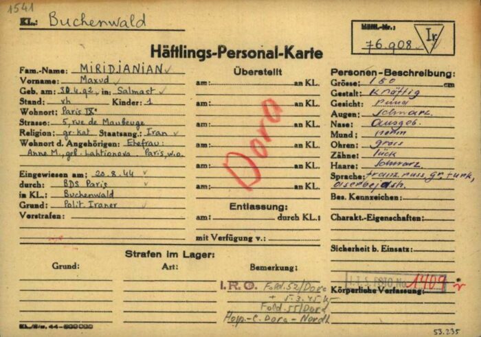 Tuba Keipert, Iranische Baha’i, nach dem Krieg als Displaced Person in Kaiserslautern gestrandet (https://collections.arolsen-archives.org/de/document/67639397)